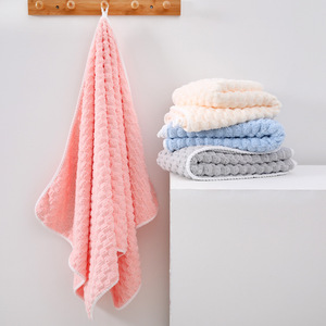 Serviette de bain rectangulaire en polaire corail à motif nuage, épaisse, absorbante, douce, hypoallergénique, pour bébé et enfant - Product Image 4