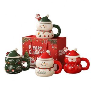 <b>Creative</b> Christmas Ceramic Cup Large Capacity Cartoon Snowman Mug High-Value Christmas <b>Gift</b> Cross-Border Promotional Drinkware - Product Image 5