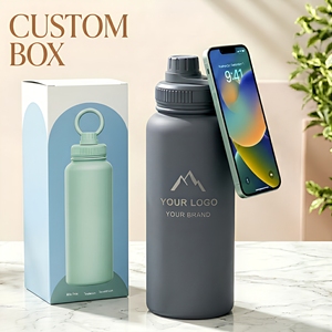 Botella de Agua de Acero Inoxidable de Doble Capa de 32 oz con Logotipo Personalizado, Tapa Magnética con Soporte para Teléfono, Tapa para Beber Directo, Regalo Empresarial - Product Image 3