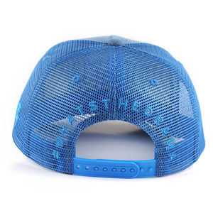 Sombrero de hombre de malla Premium azul cielo a la moda de 5 paneles, gorra de camionero de mezclilla deportiva, gorra de mezclilla personalizada - Product Image 4