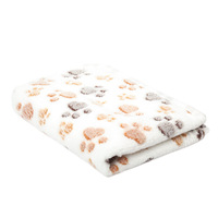 Couverture pour animaux de compagnie en polaire corail double face, couverture douce en flanelle pour chien et chat avec imprimé animal mignon, accessoires de lit pour animaux de compagnie confortables et chauds
