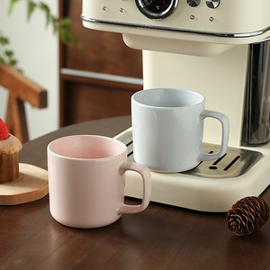 Tazas de Cerámica de Color Sólido, Rosa Claro, Amarillo Claro, Azul Claro, Verde Claro, Porcelana, Diseño Minimalista, Aptas para Lavavajillas y Microondas - Product Image 1