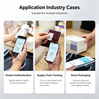 Autocollant NFC personnalisé, étiquette RFID anti-contrefaçon, étiquette de traçabilité électronique pour l'authentification et la sécurité des produits