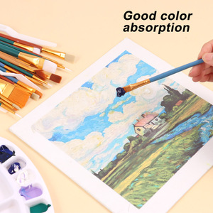 Kit de pinceaux professionnels Foska, faciles à nettoyer, en nylon, 25 pièces, pour peinture à l'huile, <span class=keywords><strong>aquarelle</strong></span>, acrylique, pour artistes débutants - Product Image 3