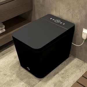 Nouvelle cuvette de toilette intelligente en céramique noire, anti-odeur, éclairage nocturne, fonctions d'eau, forme allongée, suite d'hôtel incluse, siège inclus - Product Image 2