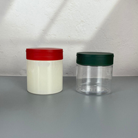 Boîtes de crème exfoliante personnalisées de 200 g, 250 g, 300 g et 350 g avec couvercles rabattables en plastique PET transparent blanc