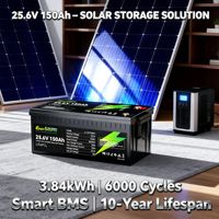 Baterai LiFePO4 25.6V 24V 150Ah Deep Cycle untuk Solar RV Marine