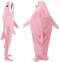 Couverture de conception de modélisation de requin super douce et confortable Couverture polaire portable pour dormir requin à capuche en flanelle