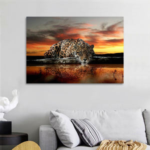 Arte Mural de Animales <span class=keywords><strong>Africanos</strong></span> para Baño, Decoración con un Atractivo Guepardo, Decoración de Pared con Obras de Arte de Lujo para Sala de Estar, Decoración del Hogar - Product Image 2