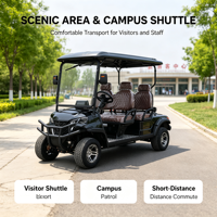 Voiturette de golf électrique de luxe chinoise haut de gamme 4 places, personnalisée pour le camping, les sites panoramiques, les complexes hôteliers et les clubs de tourisme