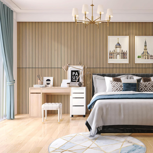 Paneles de Pared Exteriores de <span class=keywords><strong>Listones</strong></span> de <span class=keywords><strong>Madera</strong></span> MDF Envueltos en Colores Personalizados KASARO, Paneles Acústicos de <span class=keywords><strong>Listones</strong></span> de <span class=keywords><strong>Madera</strong></span> - Product Image 4