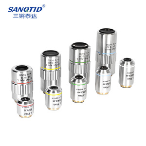 SANQTID 5X 10X 20X <span class=keywords><strong>50X</strong></span> 無限遠望遠調心平面対物レンズ Cカウント 工業冶金用長作動顕微鏡 - Product Image 4