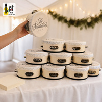 Tambourin de plage personnalisé de 6 pouces pour mariage, tambour à main en bois avec peau de tambour personnalisée, cadeau pour invités de cérémonie, vente en gros