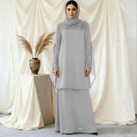 Dernières robes musulmanes modernes en dentelle de style Kurung faites à la main, ensemble floral de Dubaï, kimono, abaya pour femmes musulmanes, vêtements
