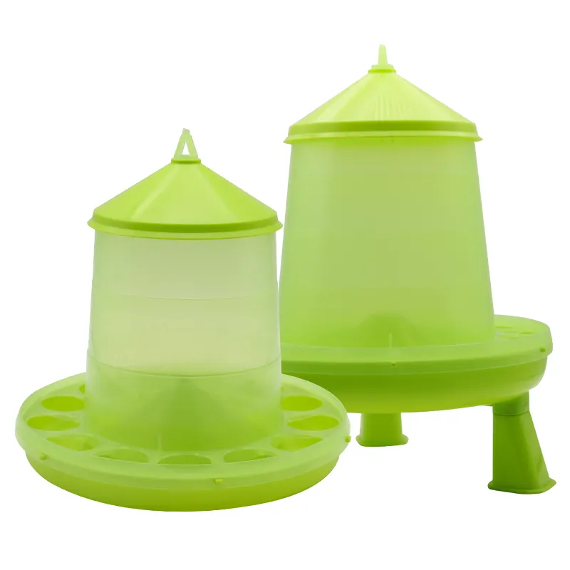 Green Color Plastic Chicken Feeders Poultry Farming New Design The Best Auto Chicken Feeder