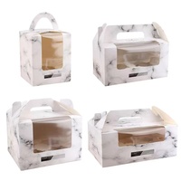 Boîte à cupcake portable avec fenêtre transparente en papier avec logo personnalisé direct de l'usine boîte à cupcake à muffin unique pour biscuits et bonbons avec poignée