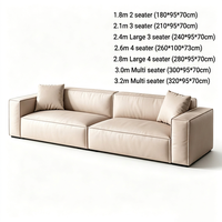 Canapé en cuir italien style classique, design minimaliste et confortable pour salon familial, personnalisable