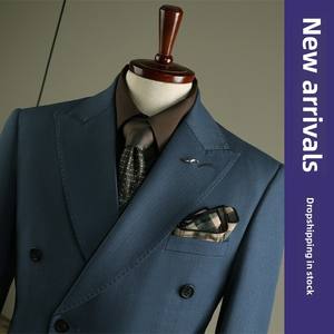 Ensemble Costume Rayé <span class=keywords><strong>Homme</strong></span> d'Affaires Formel Veste Blazer et Short à Glissière et Boutons pour Mariage Témoin Déguisement - Product Image 4