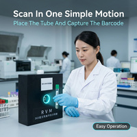 Pas de rotation nécessaire 360° °   Lecteur de codes-barres annulaire pour tubes de test médical, tubes de prélèvement sanguin, flacons de réactifs, codes 1D, 2D et QR