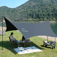 Vente en gros de bâche de camping ultralégère et imperméable, abri de survie en plein air avec hamac, pour mouche, pare-soleil
