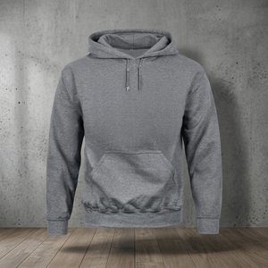 Sudadera con Capucha Premium Gris, Mezcla de Algodón y Felpa, Bolsillo Canguro, Corte Regular, Estilo Casual Urbano - Product Image 3