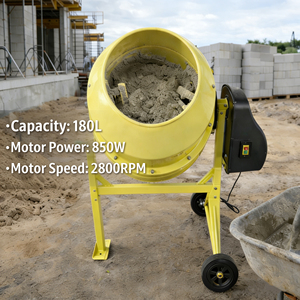Mezcladora <span class=keywords><strong>de</strong></span> Concreto Eléctrica Portátil <span class=keywords><strong>de</strong></span> 180L con Motor <span class=keywords><strong>de</strong></span> 850W, Mini Mezcladora <span class=keywords><strong>de</strong></span> <span class=keywords><strong>Cemento</strong></span> <span class=keywords><strong>de</strong></span> Alta Eficiencia para Construcción, Operación Manual - Product Image 2