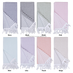 Toalla turca con respaldo de felpa Peshtemal Fouta Venta al por mayor Pestemal Soft OEM Personalizado 100 Algodón Rayas gruesas Base blanca Royal - Product Image 6