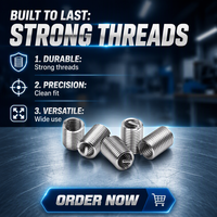 Stainless Steel Polished Fully Threaded Metric Thread Inserts