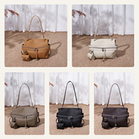 Nouveau Sac à Bandoulière Classique de Luxe Léger en Cuir Véritable 2026, Sac Bandoulière Exquis en Cuir de Vachette Pleine Fleur avec Pochette pour Écouteurs