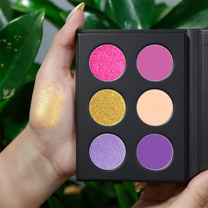 Palette de fards <span class=keywords><strong>à</strong></span> paupières multi-finitions 6 teintes personnalisée avec étiquette privée, rose, noir, violet neutre, paillettes, mat, vente en gros - Product Image 5