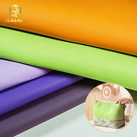 Tissu synthétique semi-PU lisse uni léger de 0,8 mm, 48 couleurs, pour sacs à main, bagages, chaussures et accessoires