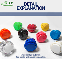 JY Genuine Sanwa 30mm Arcade Push Button | Plastic English 1 Year Original Replacement for Fightstick Coin-Op Game Machines