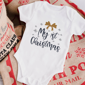 Envío rápido personalizado <span class=keywords><strong>mi</strong></span> primera Navidad ropa <span class=keywords><strong>de</strong></span> bebé mameluco 100% algodón manga corta bebé recién nacido mono al por mayor - Product Image 1
