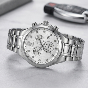 นาฬิกาข้อมือควอตซ์ผู้ชาย กันน้ำ เรืองแสง ดีไซน์ใหม่ หรูหรา สายสแตนเลส สำหรับผู้ชาย - Product Image 2