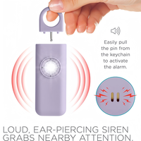Lolifong auto-défense alarme personnelle d'urgence porte-clés dispositif sécurité alarme personnelle porte-clés pour les femmes