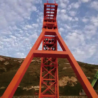 Structure hybride de levage pour puits profonds de charbon / fosses de fondation de métro, pour le levage de personnel, de charbon et d'équipement
