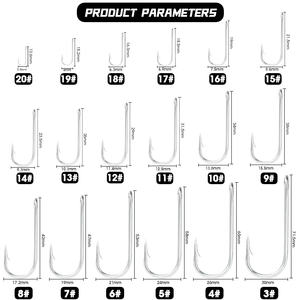เบ็ดตกปลาความแข็งแรงสูง ด้ามยาว แบบมีห่วงตาไก่ พร้อมห่วงร้อยสายเบ็ด สำหรับตกปลาทะเล - Product Image 2