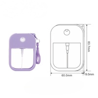 Flacon pulvérisateur de poche rechargeable 30ml 50ml pour désinfectant pour les mains ou parfum, format carte de crédit plate, en plastique