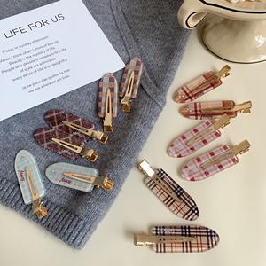 क्यूजिन सरल और सुरुचिपूर्ण रंग मानसिक प्लाड हेयरपिन उच्च गुणवत्ता वाले डकबिल कस्टम ट्रेलेस हेयर क्लिप - Product Image 2