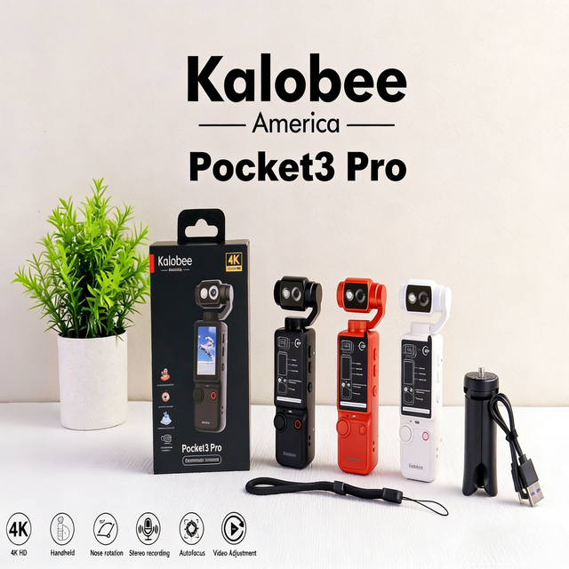 2026 New 4K Ultra HD Pocket3 Pro Action Cam with 180° Rotating Lens for Epic Vlog Adventures