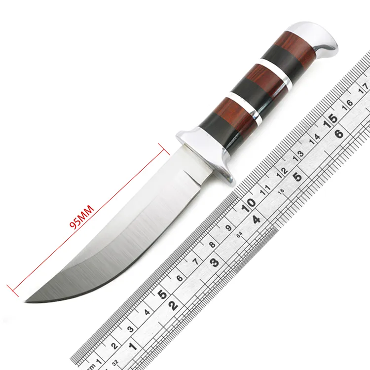 Новый охотничий нож с деревянной ручкой из нержавеющей стали, тактический нож, портативный бытовой, для исследования, кемпинга