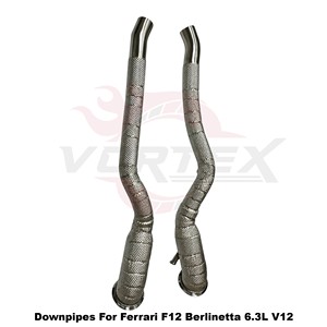 ท่อลง Vortex SS304 แบบป้องกันความร้อนสำหรับ Ferrari F12 Berlinetta 6.3L V12 ชุดระบบท่อไอเสียแบบติดตั้งได้โดยตรง - Product Image 3