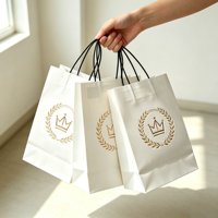 Sacs en papier kraft biodégradables imprimés sur mesure, sacs shopping jetables bruns avec poignée pour vêtements et cadeaux