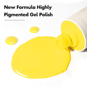 Vernis à ongles gel UV <span class=keywords><strong>jaune</strong></span> néon brillant brillant à tremper Style français pour une utilisation en salon certifié - Product Image 4