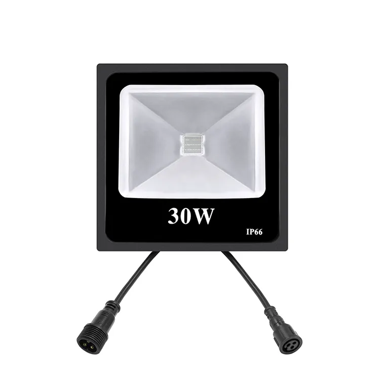 Addressable DC12V 30W High Power WS2811 Controlled Flood Lights IP66 Waterproof With Raywu/Paulzhang/Xconnect Connectors