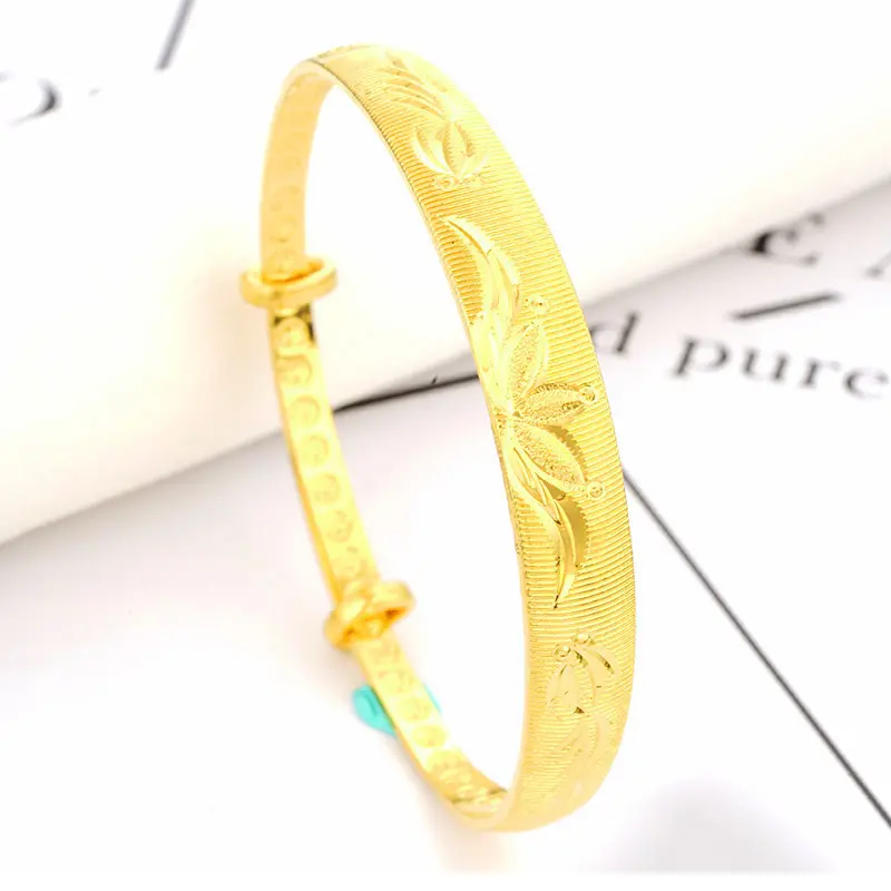Factory Low Price 24k Gold Fashion Jewelry Dubai Gold Bangle For Women