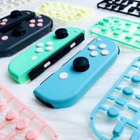 Pour Nintendo Switch, touches ABXY roses, touches blanches découpées, boutons de remplacement, pièces de réparation Joycon, accessoires, coques
