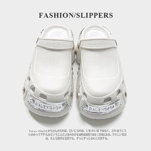 Punk EVA à bout fermé pour femmes de haute qualité pour pantoufles avec fond surélevé en métal Rivet Peep-Toe Design Sandales à la mode Talons - Product Image 4