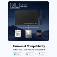 Box esterno protettivo in metallo da 2,5 pollici SATA a USB 3.0 per SSD/HDD, custodia in plastica