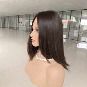 Qingdao Factory <span class=keywords><strong>Natural</strong></span> Black Straight Hair <span class=keywords><strong>Cabello</strong></span> humano ruso Stock Top Lace Peluca judía - Product Image 2